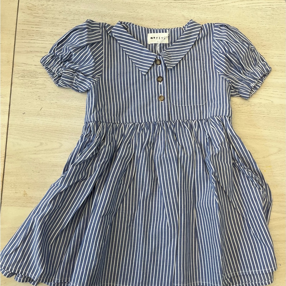 Morley Blue Striped Girls Dress